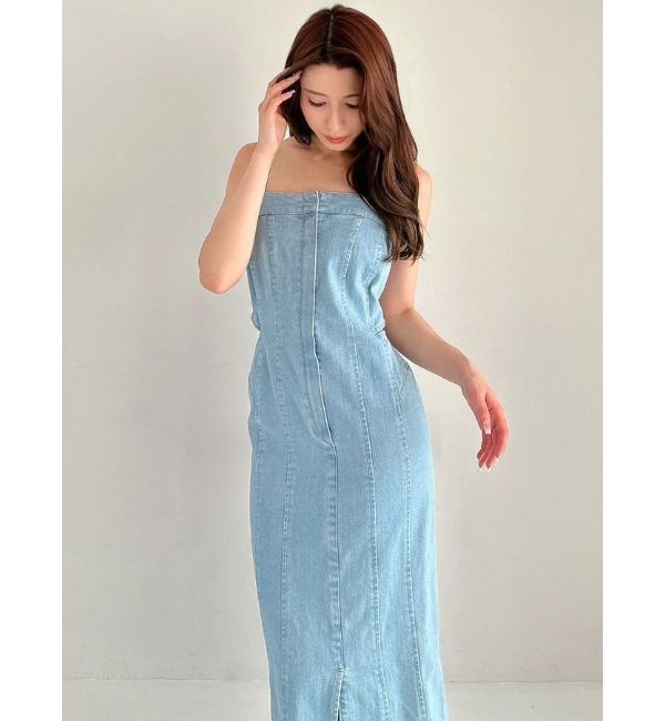 RESEXXY「カットアウトデニムワンピース【セットアップ着用可能】」|ワンピース|