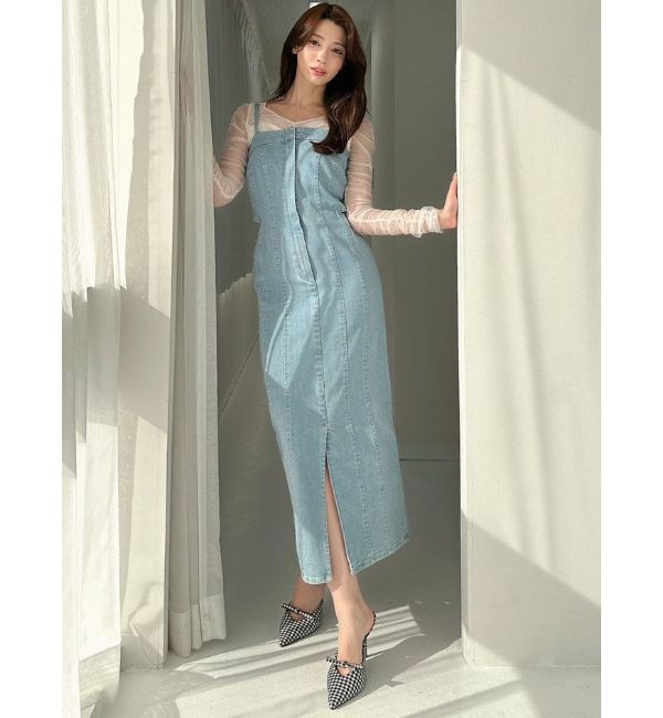 RESEXXY「カットアウトデニムワンピース【セットアップ着用可能】」|ワンピース|