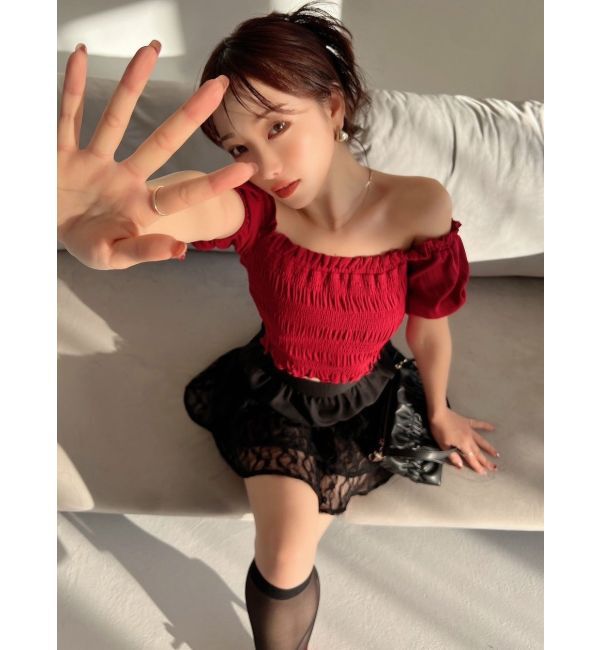 RESEXXY「シャーリングカットトップス」|Tシャツ・カットソー|