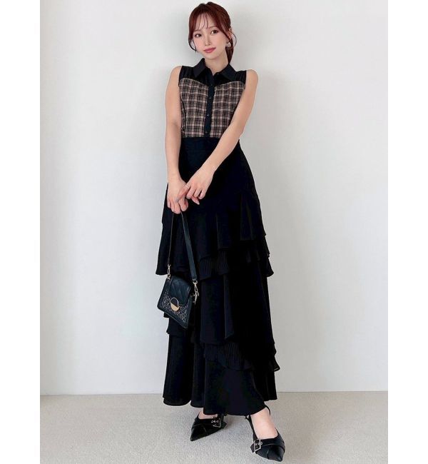 RESEXXY「チェックレイヤードノースリシャツ」|シャツ・ブラウス|