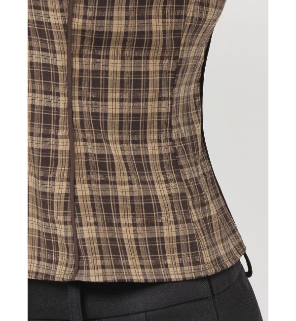 RESEXXY「チェックレイヤードノースリシャツ」|シャツ・ブラウス|
