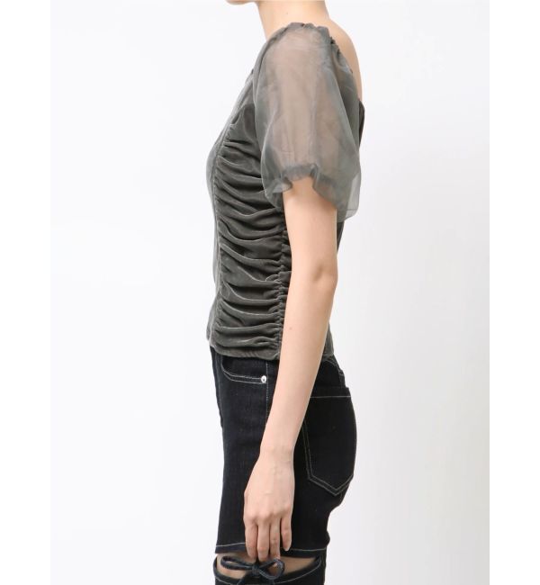 RESEXXY「ギャザーデザインベロアトップス」|シャツ・ブラウス|