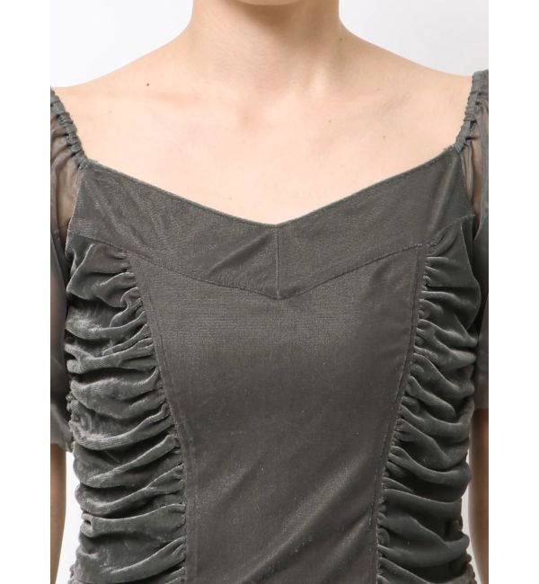 RESEXXY「ギャザーデザインベロアトップス」|シャツ・ブラウス|