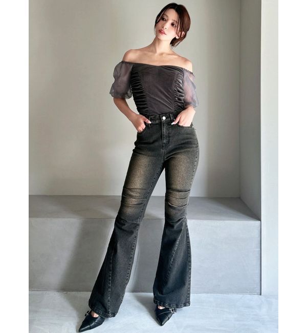 RESEXXY「ギャザーデザインベロアトップス」|シャツ・ブラウス|