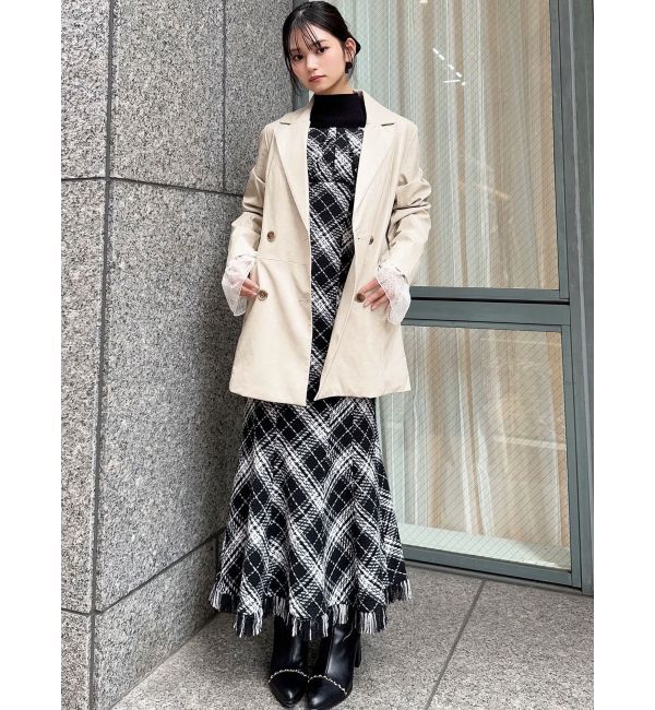 RESEXXY「バイアスチェックビスチェワンピース」|ワンピース|