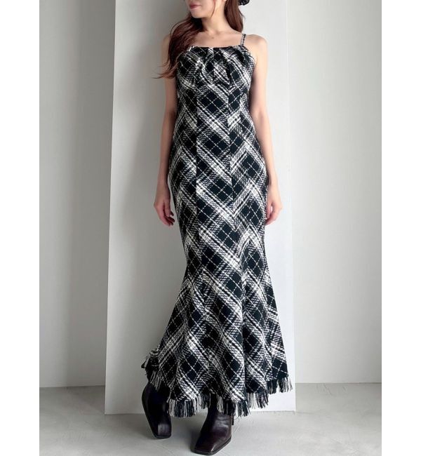 RESEXXY「バイアスチェックビスチェワンピース」|ワンピース|