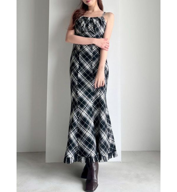 RESEXXY「バイアスチェックビスチェワンピース」|ワンピース|