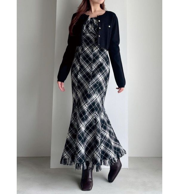 RESEXXY「バイアスチェックビスチェワンピース」|ワンピース|