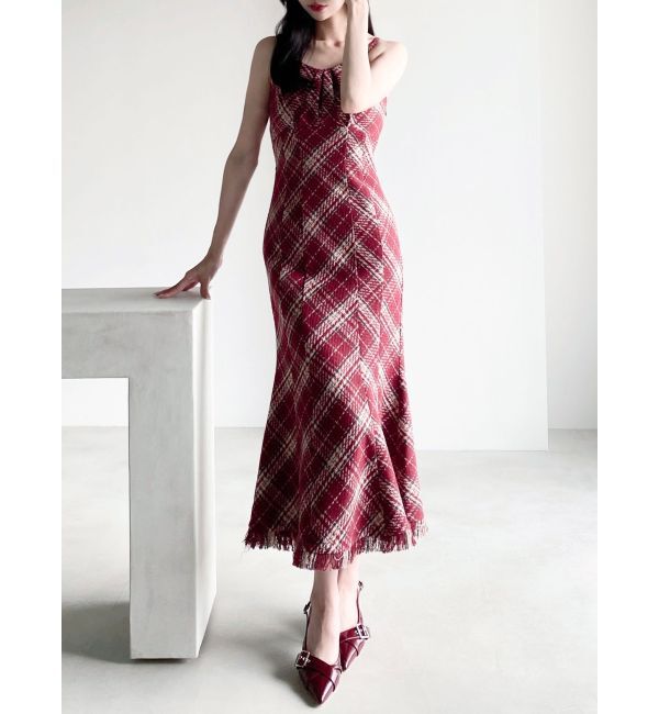 RESEXXY「バイアスチェックビスチェワンピース」|ワンピース|