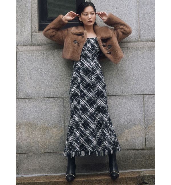 RESEXXY「バイアスチェックビスチェワンピース」|ワンピース|