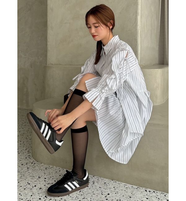 dazzlin「5分袖シャツイレフレアミニワンピース」|ワンピース|