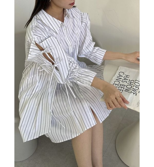 dazzlin「5分袖シャツイレフレアミニワンピース」|ワンピース|