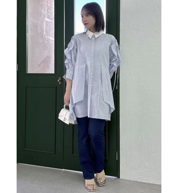 dazzlin「5分袖シャツイレフレアミニワンピース」|ワンピース|