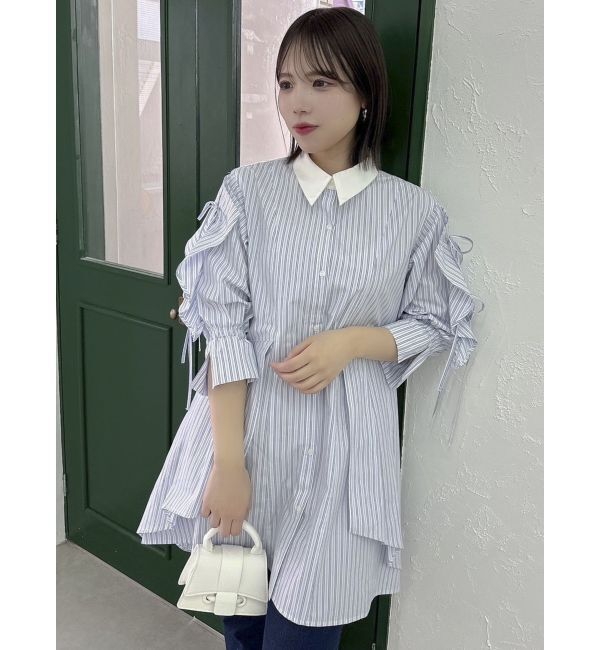 dazzlin「5分袖シャツイレフレアミニワンピース」|ワンピース|