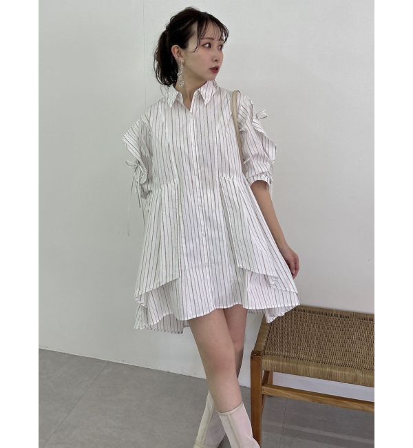 dazzlin「5分袖シャツイレフレアミニワンピース」|ワンピース|