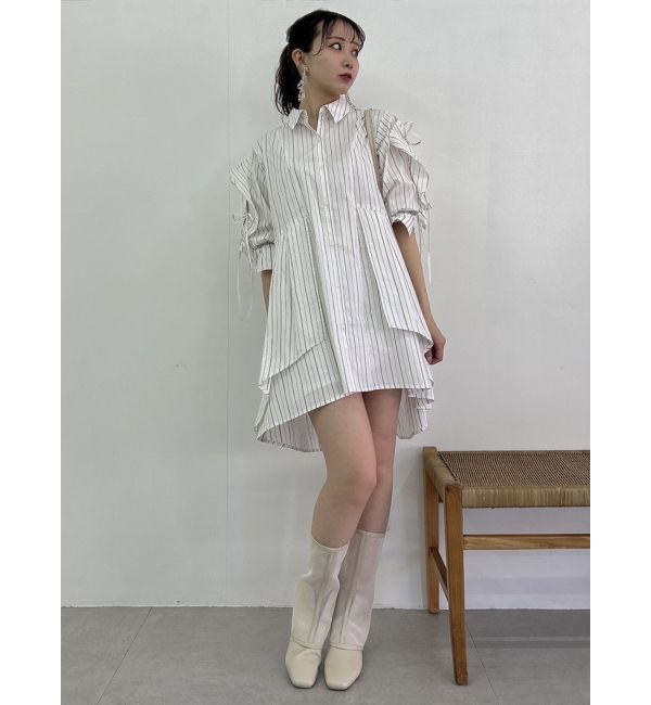 dazzlin「5分袖シャツイレフレアミニワンピース」|ワンピース|