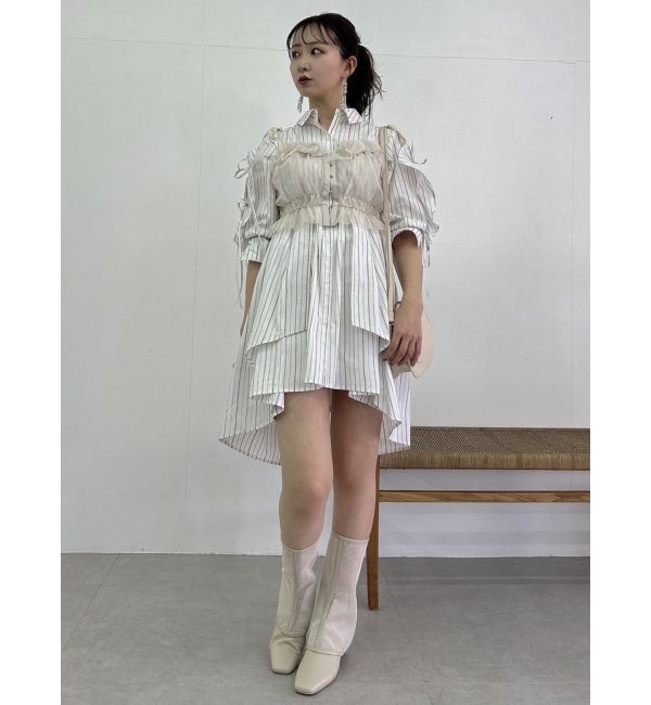 dazzlin「5分袖シャツイレフレアミニワンピース」|ワンピース|