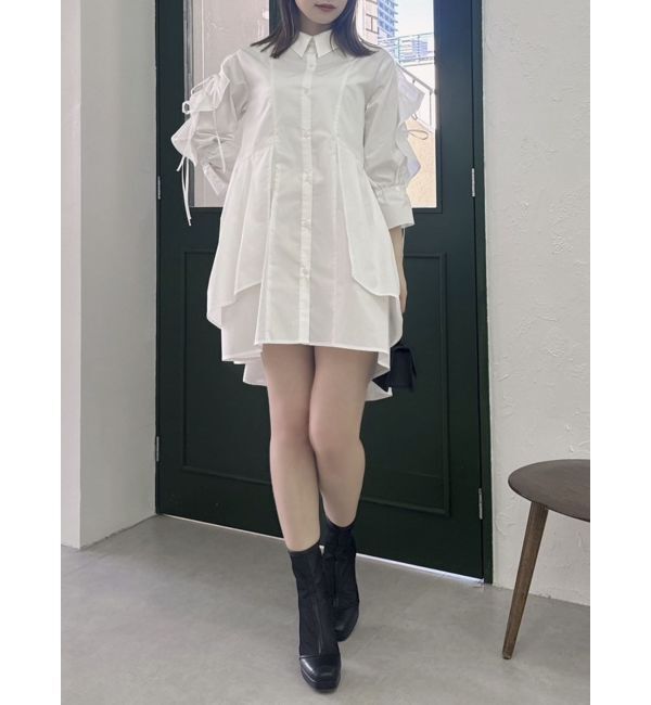 dazzlin「5分袖シャツイレフレアミニワンピース」|ワンピース|