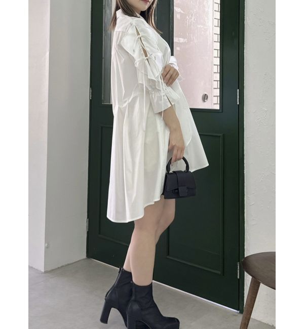 dazzlin「5分袖シャツイレフレアミニワンピース」|ワンピース|