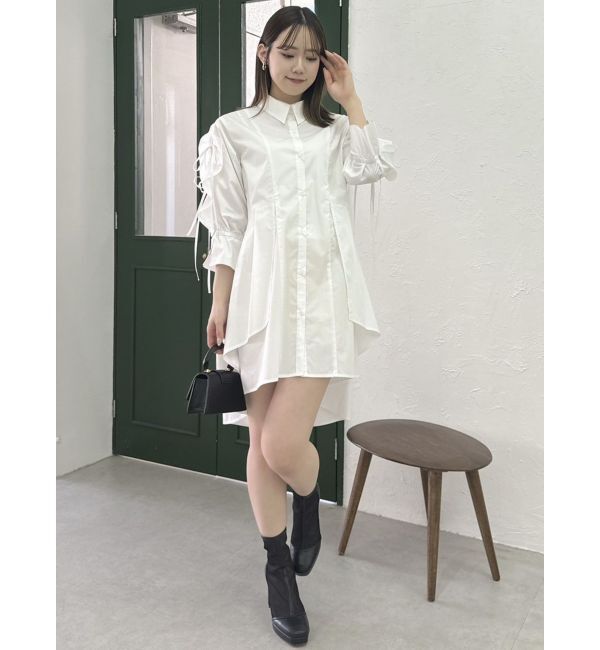 dazzlin「5分袖シャツイレフレアミニワンピース」|ワンピース|