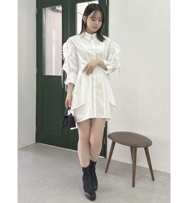 dazzlin「5分袖シャツイレフレアミニワンピース」|ワンピース|