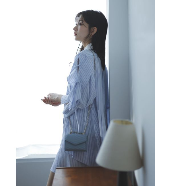 dazzlin「5分袖シャツイレフレアミニワンピース」|ワンピース|