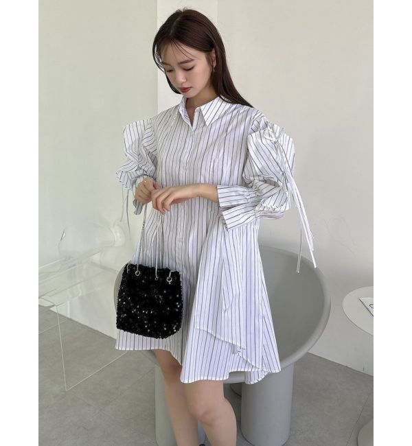 dazzlin「5分袖シャツイレフレアミニワンピース」|ワンピース|