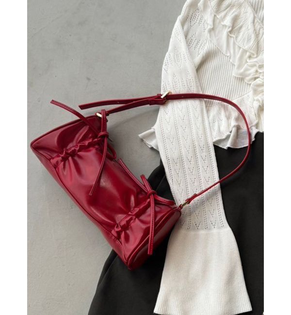 dazzlin「ダブルギャザーリボンバッグ」|その他|レッド