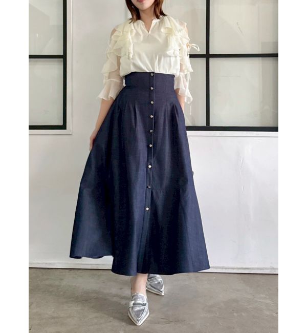 dazzlin「【セットアップ対応】シアーフルイドフリルブラウス」|シャツ・ブラウス|