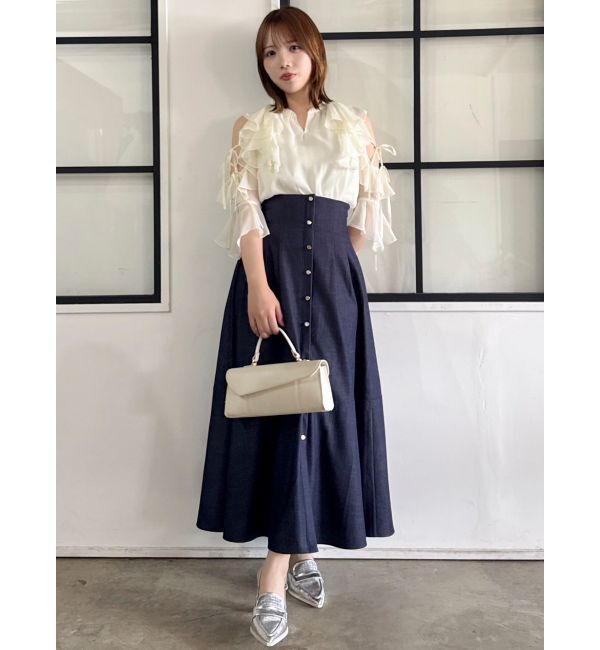 dazzlin「【セットアップ対応】シアーフルイドフリルブラウス」|シャツ・ブラウス|