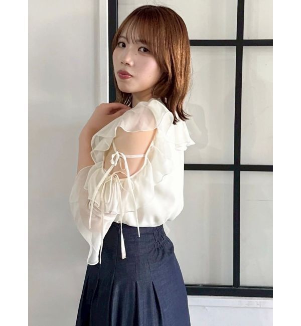 dazzlin「【セットアップ対応】シアーフルイドフリルブラウス」|シャツ・ブラウス|