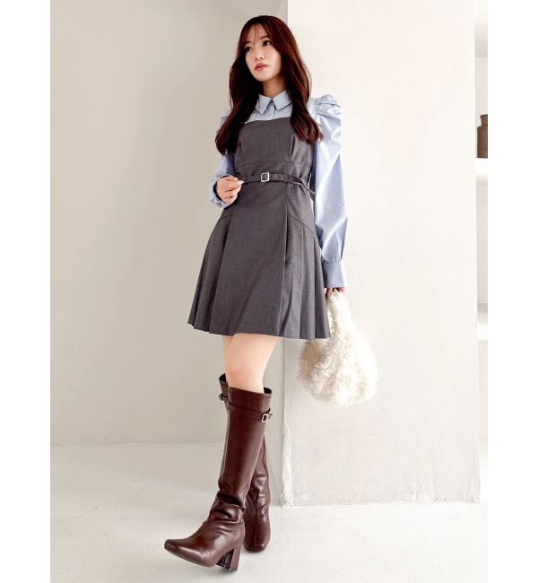 dazzlin「【追加生産分】長袖レイヤードシャツミニワンピース」|ワンピース|