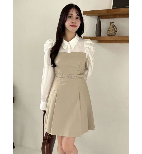 dazzlin「【追加生産分】長袖レイヤードシャツミニワンピース」|ワンピース|