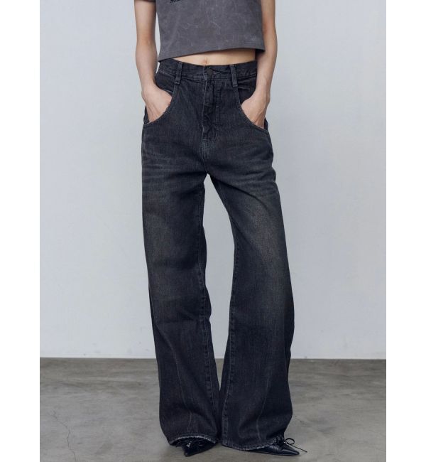 EMODA「ルーズワイドハイウエストジーンズ」|デニム|