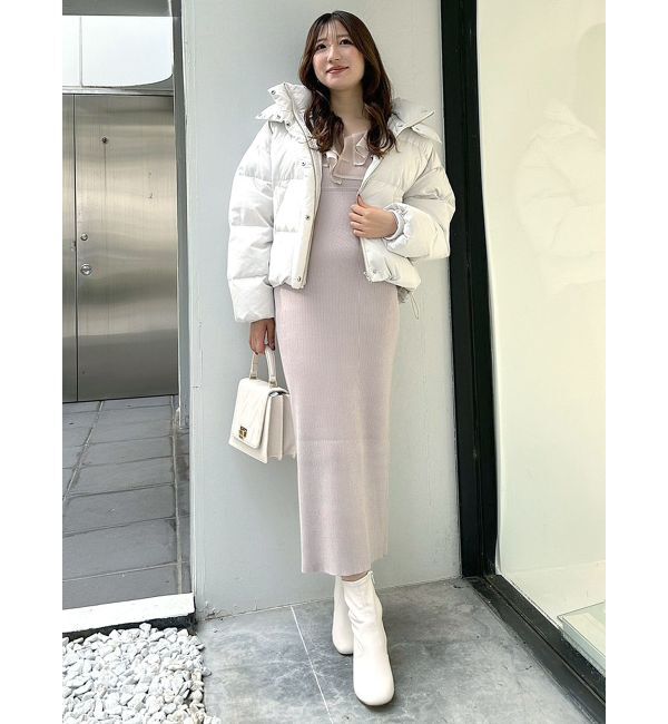 MERCURYDUO「異素材ラッフルバックリボンニットワンピース」|ワンピース|