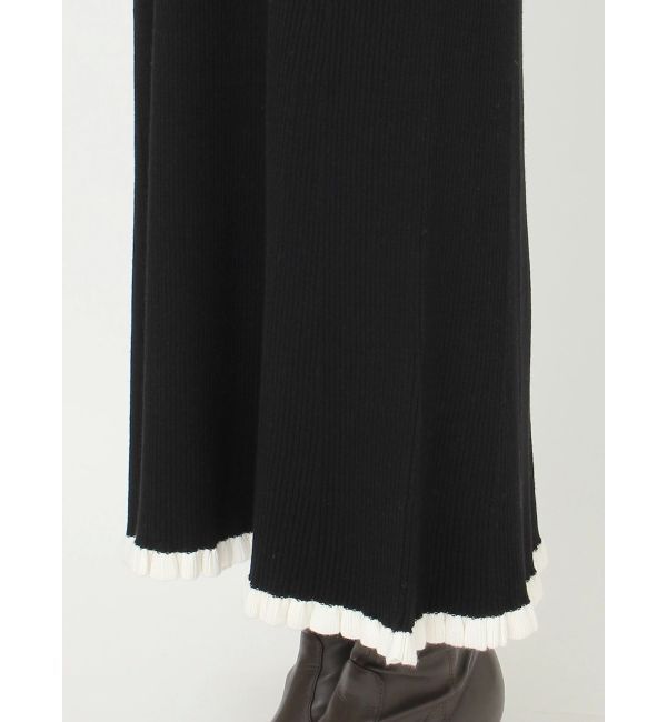 MERCURYDUO「バイカラーバックレースアップニットワンピース」|ワンピース|