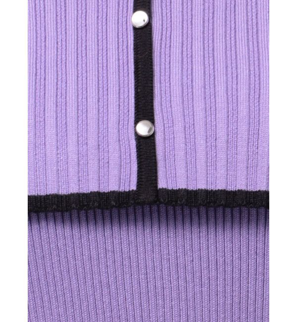 MERCURYDUO「バイカラーバックレースアップニットワンピース」|ワンピース|