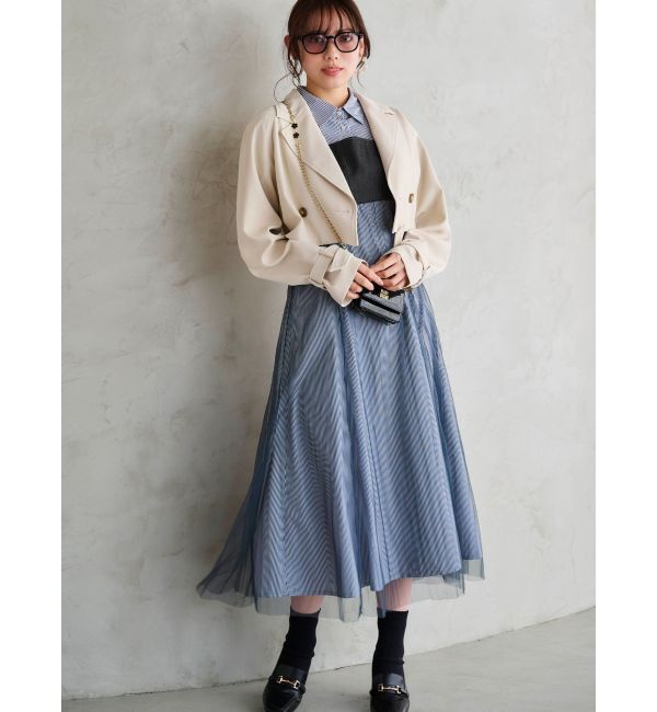 MERCURYDUO「ビスチェドッキングパワショルシャツワンピース」|ワンピース|