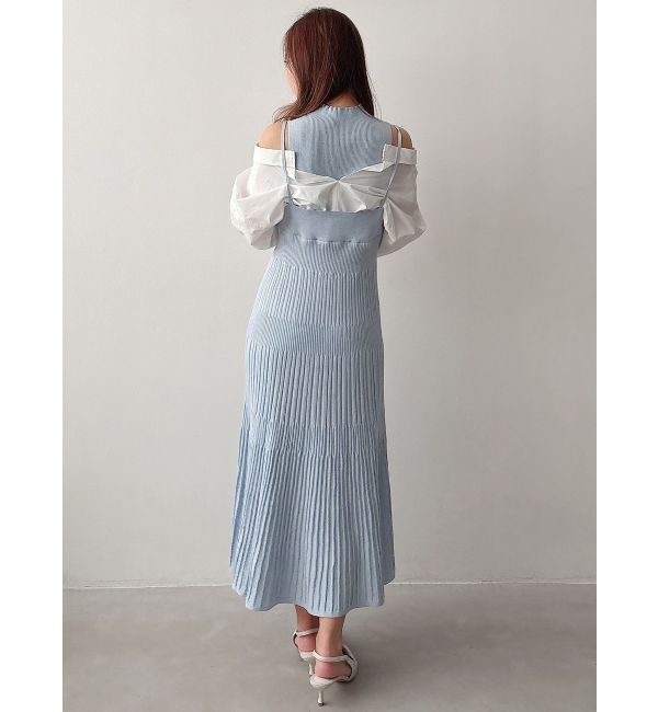 MERCURYDUO「【MARY QUANTコラボ】シャツドッキングニットワンピース」|ワンピース|