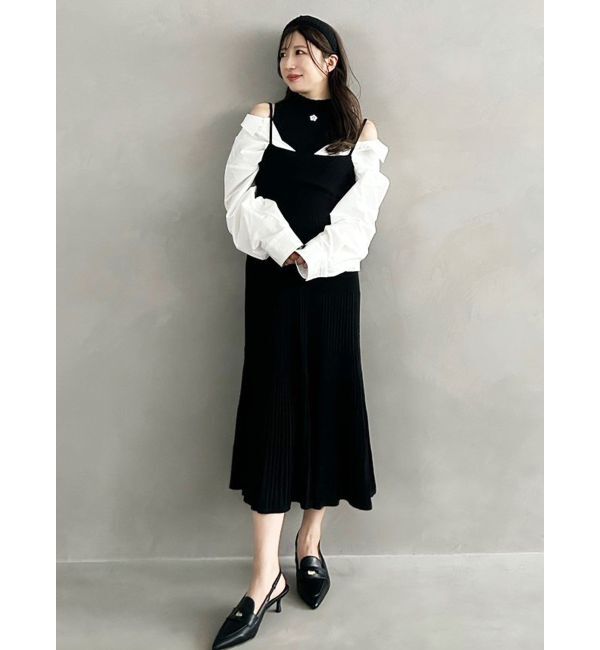 MERCURYDUO「【MARY QUANTコラボ】シャツドッキングニットワンピース」|ワンピース|