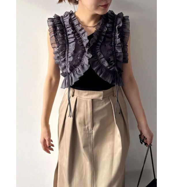 MERCURYDUO「【OUNNOUN】ピコフリル2WAYブラウス」|シャツ・ブラウス|チャコールグレー