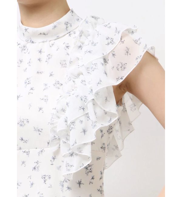 MERCURYDUO「フリルスリーブフラワーワンピース」|ワンピース|