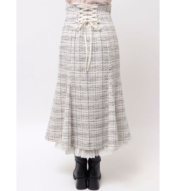 MERCURYDUO「オリジナルツイードスソプリーツマーメイドスカート」|スカート|