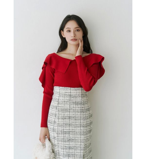 MERCURYDUO「オリジナルツイードスソプリーツマーメイドスカート」|スカート|