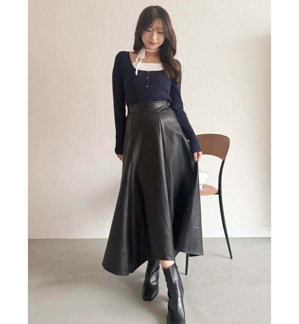 MERCURYDUO「マルチウェイリボンレイヤードライクニット」|ニット・セーター|