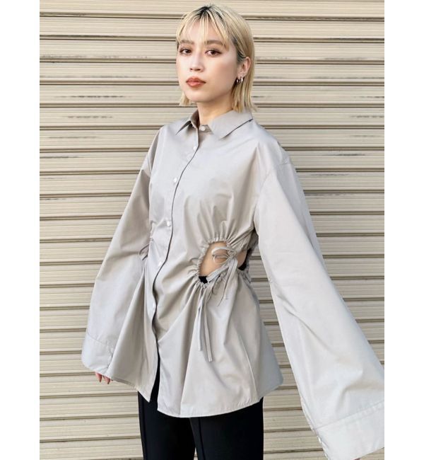 MURUA「サイドホールギャザーシャツ【WEB限定】【ブラウス】」|シャツ・ブラウス|