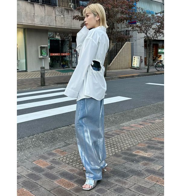 MURUA「サイドホールギャザーシャツ【WEB限定】【ブラウス】」|シャツ・ブラウス|