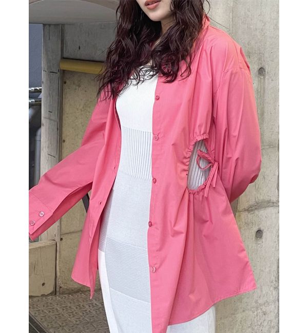 MURUA「サイドホールギャザーシャツ【WEB限定】【ブラウス】」|シャツ・ブラウス|ピンク