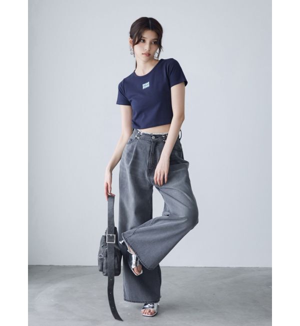 MURUA「ロゴクロップトTシャツ」|Tシャツ・カットソー|