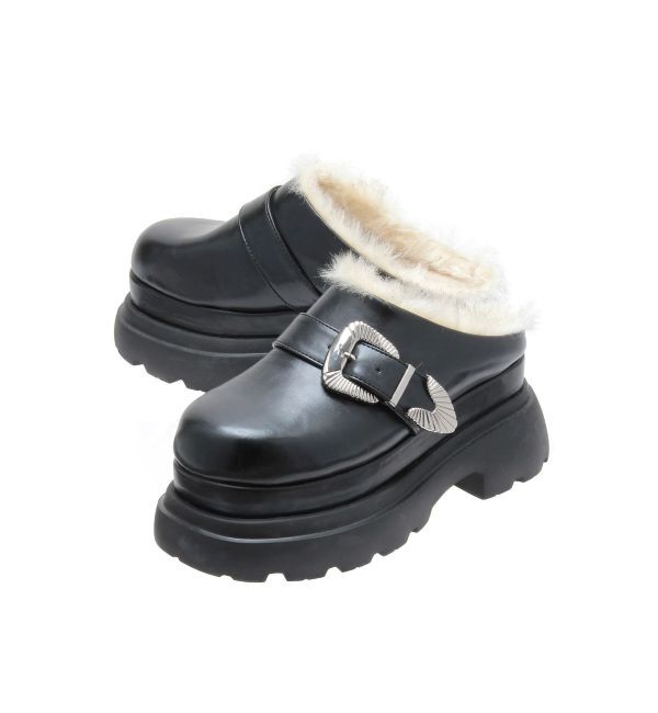 MURUA「インナーファーベルテッドクロッグス」|スリッポン|